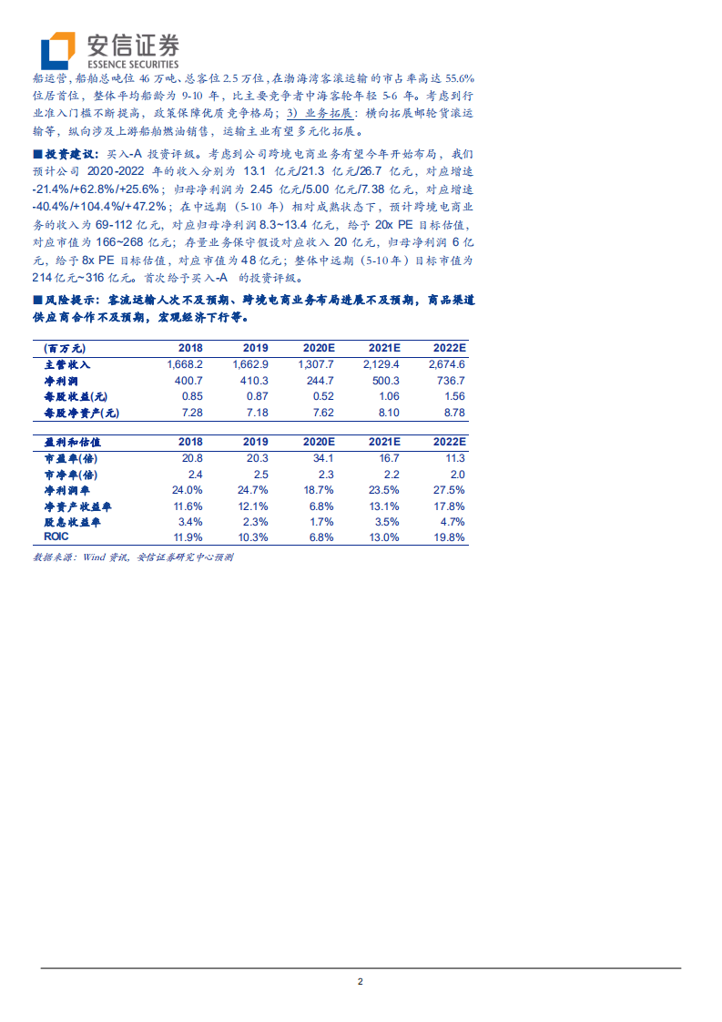 渤海轮渡-乘黄金航道，驶入跨境电商蓝海-20200824.pdf 第2页