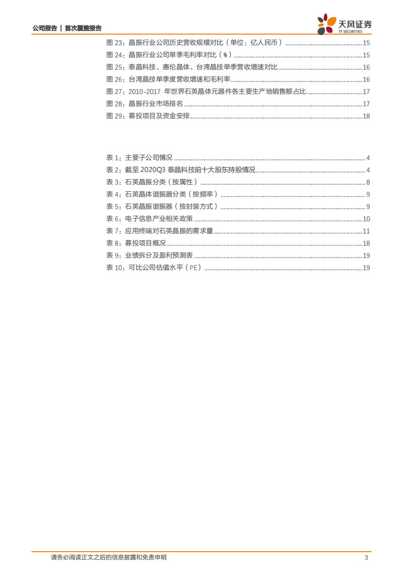 泰晶科技-晶振龙头，5g、IoT、可穿戴下游需求旺盛，中高端加速进口替代-20201117.pdf 第3页