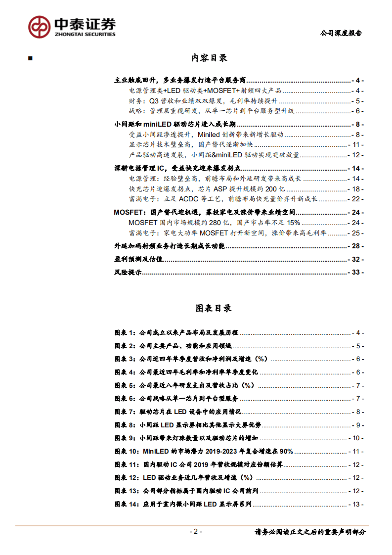 富满电子-Miniled+快充+射频多点开花，铸造平台型公司-20201117.pdf 第2页