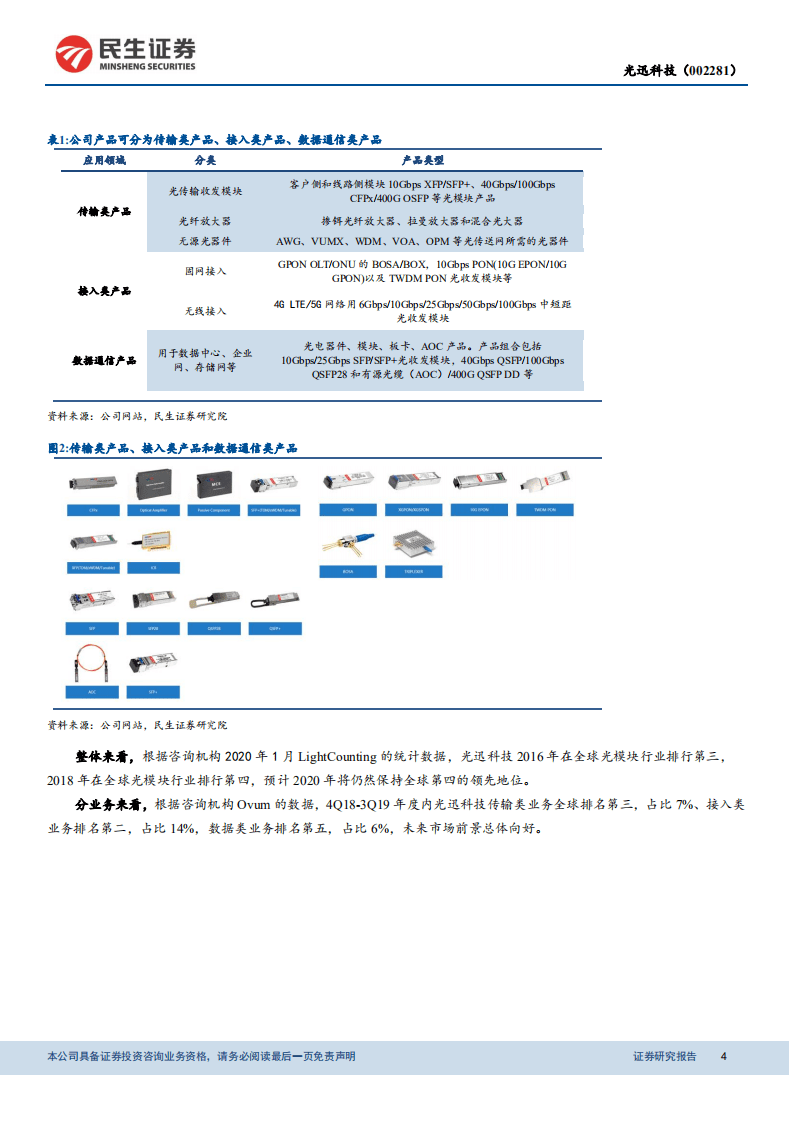光迅科技-全球光器件龙头，&ldquo;中国芯&rdquo;加持续写辉煌-20201102.pdf 第4页