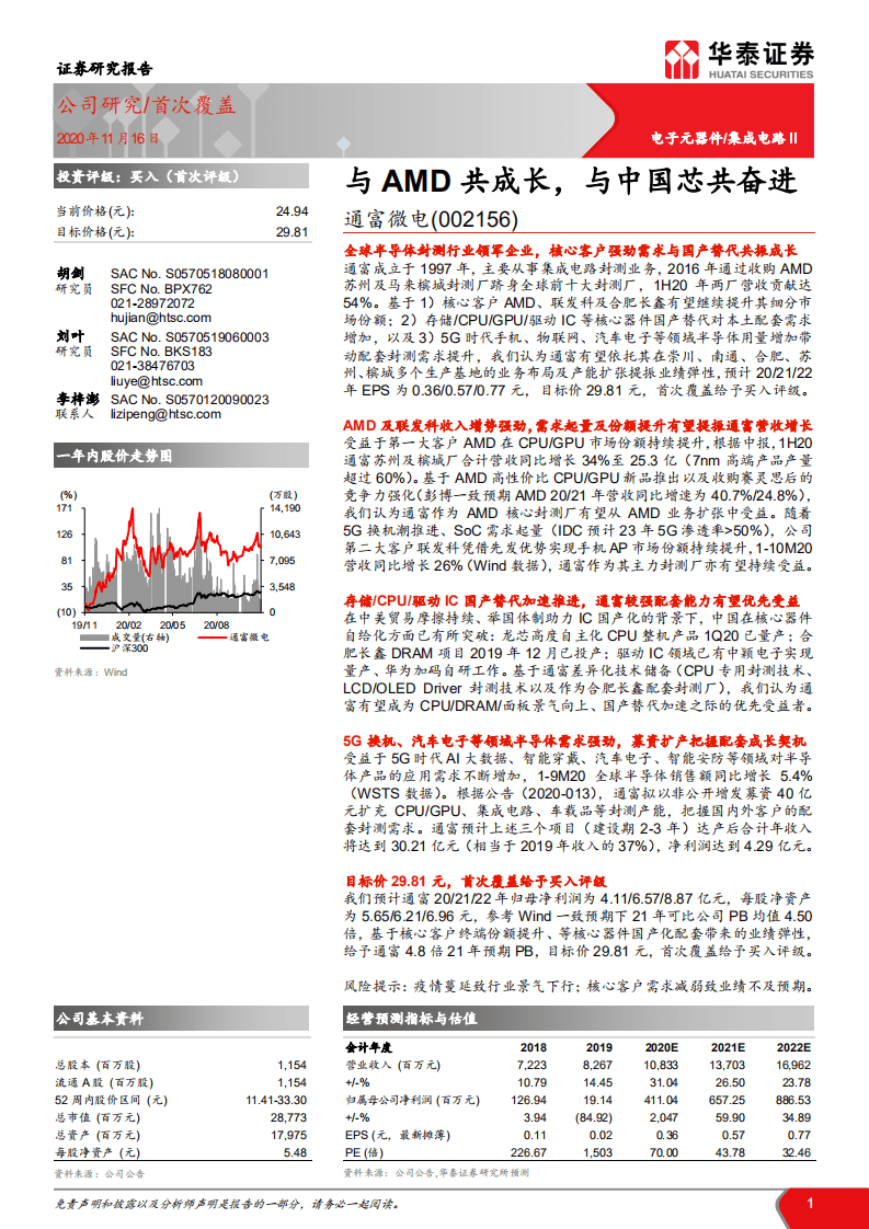 通富微电-与AMD共成长，与中国芯共奋进-20201116.pdf 第1页