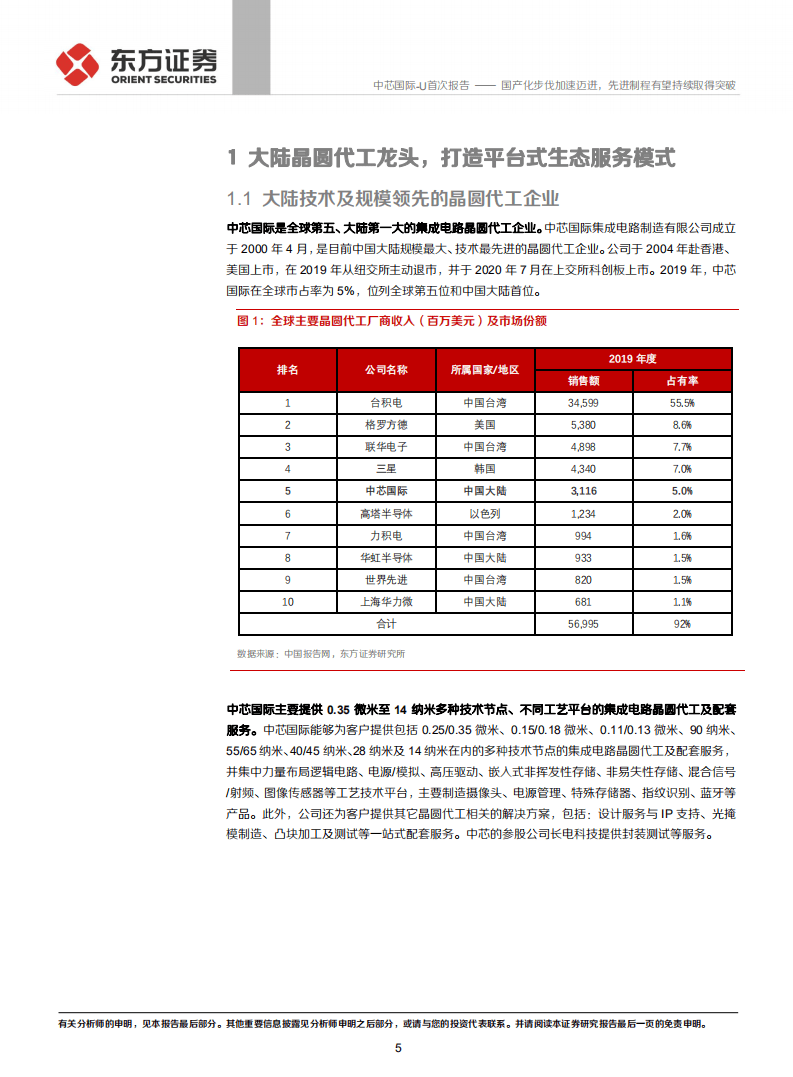中芯国际-国产化步伐加速迈进，先进制程有望持续取得突破-20200928.pdf 第5页