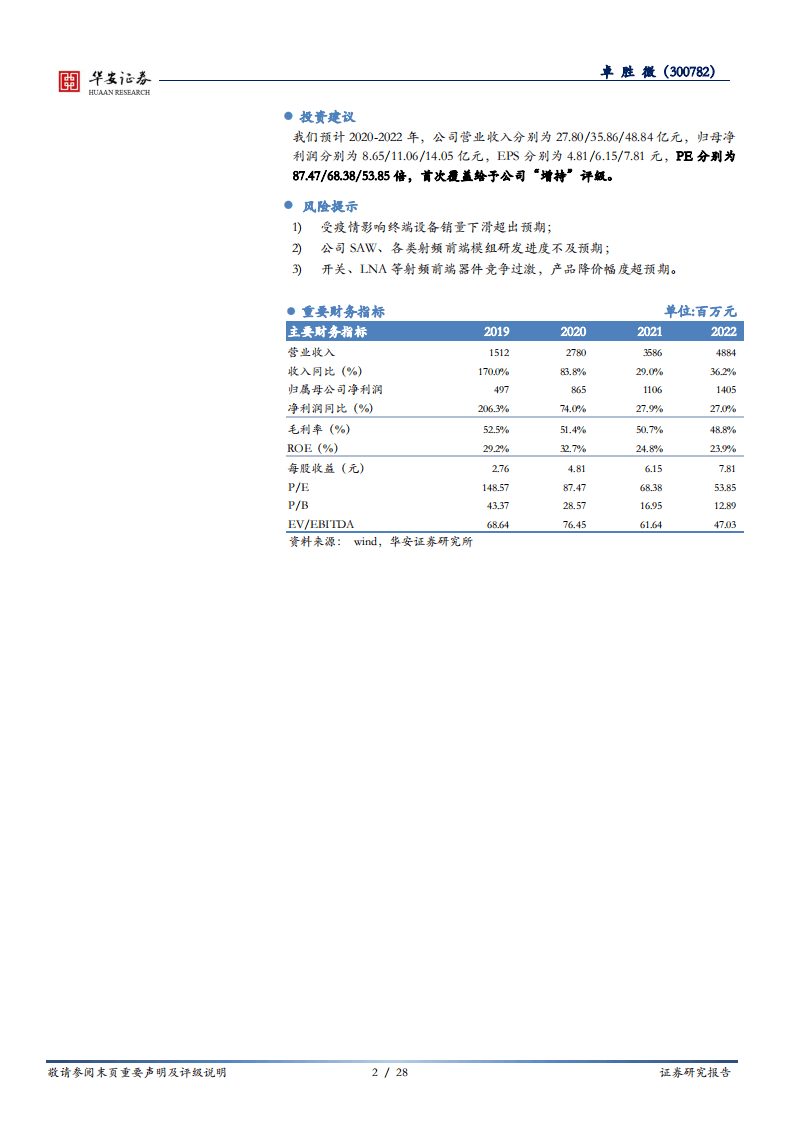 卓胜微-大国雄芯.半导体深度报告（十三）：射频前端芯片龙头，千亿起航-20201028.pdf 第2页