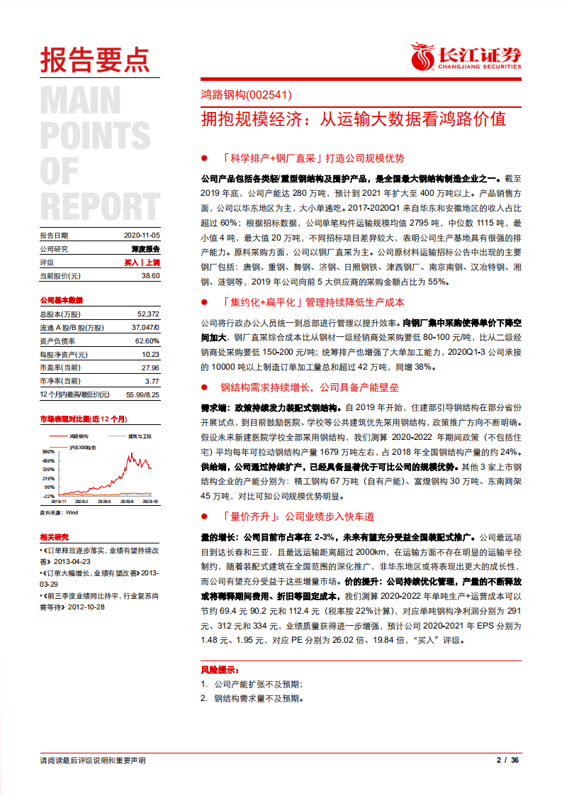 鸿路钢构-拥抱规模经济：从运输大数据看鸿路价值-20201105.pdf 第2页