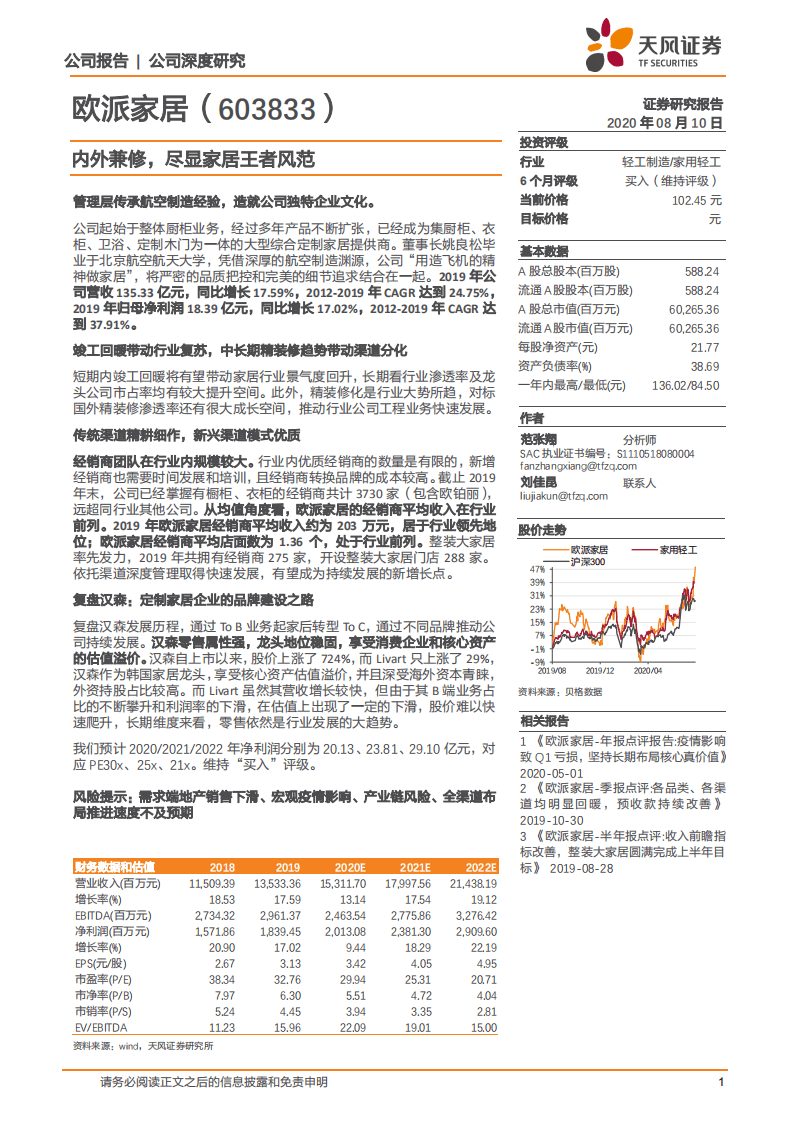 欧派家居-内外兼修，尽显家居王者风范-20200810.pdf 第1页