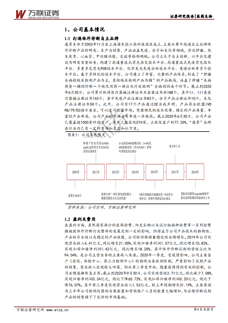 透景生命-首次覆盖报告：流式荧光领导者，肺癌甲基化联检国内首创-20201103.pdf 第4页