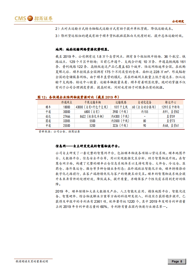 顺丰控股-物流版图搭建完成，即将迎来业绩释放-20200813.pdf 第8页