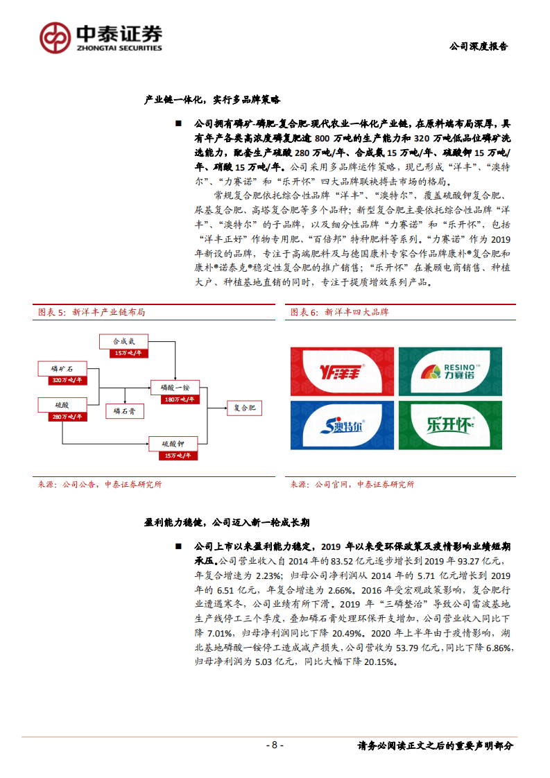 新洋丰-成本端与销售端优势兼具，磷复肥龙头再起航-20200917.pdf 第8页