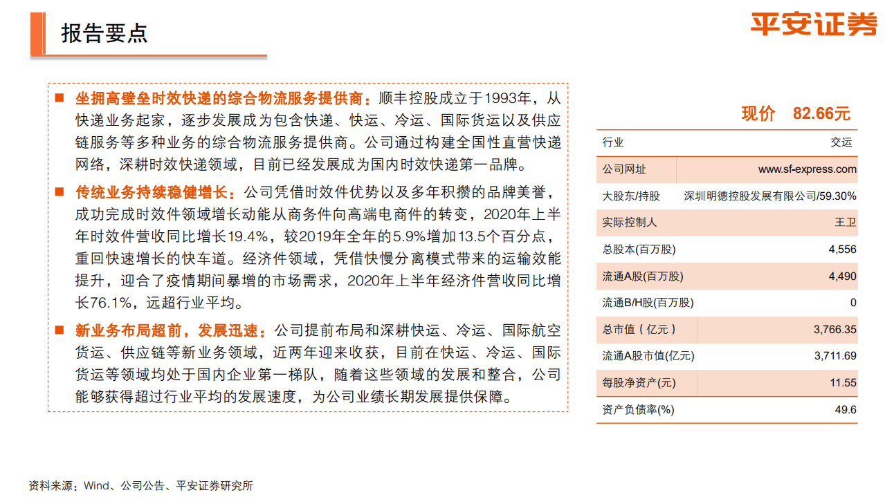 顺丰控股-综合物流体系初步构建，多业务齐头并进-20201111.pdf 第2页