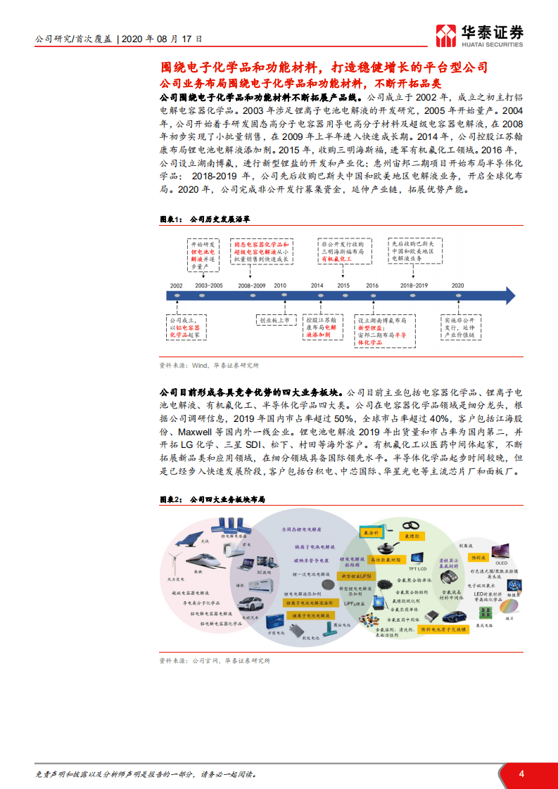 新宙邦-功能材料平台，业绩增速或迎拐点-20200817.pdf 第4页