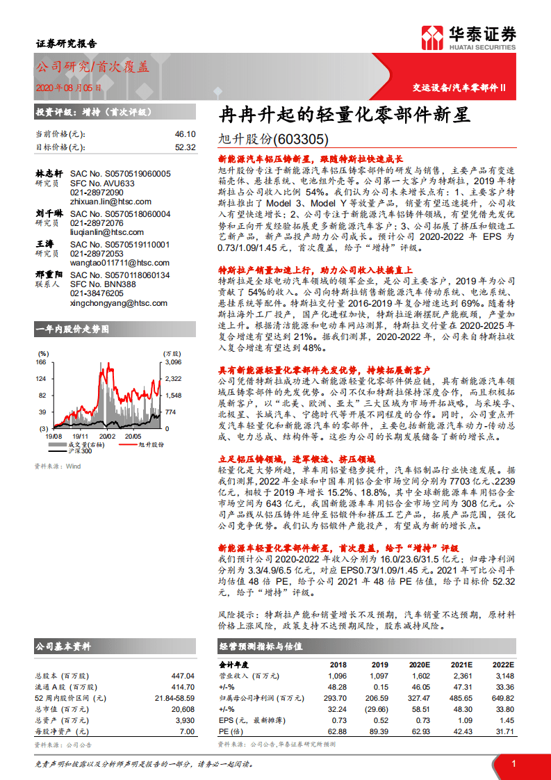 旭升股份-冉冉升起的轻量化零部件新星-20200805.pdf 第1页
