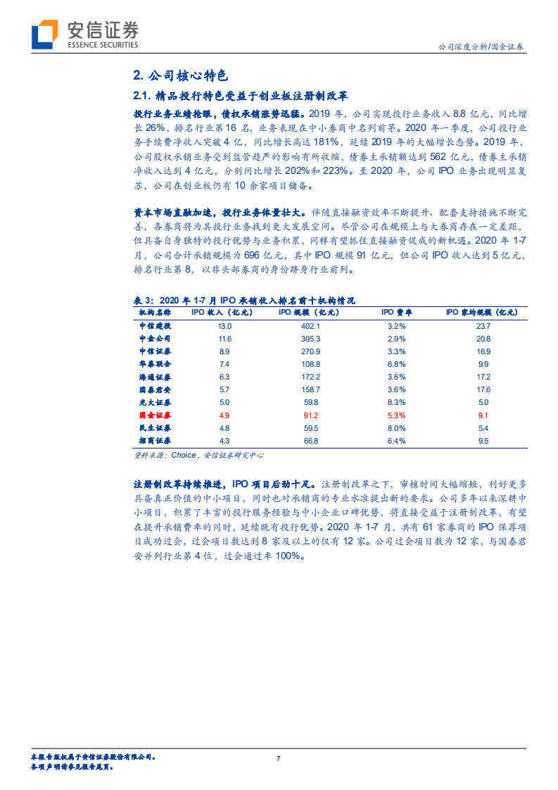 国金证券-特色券商系列之国金证券：顺应行业大趋势、投行相对突出且业绩弹性高的精品投行-20200820.pdf 第7页