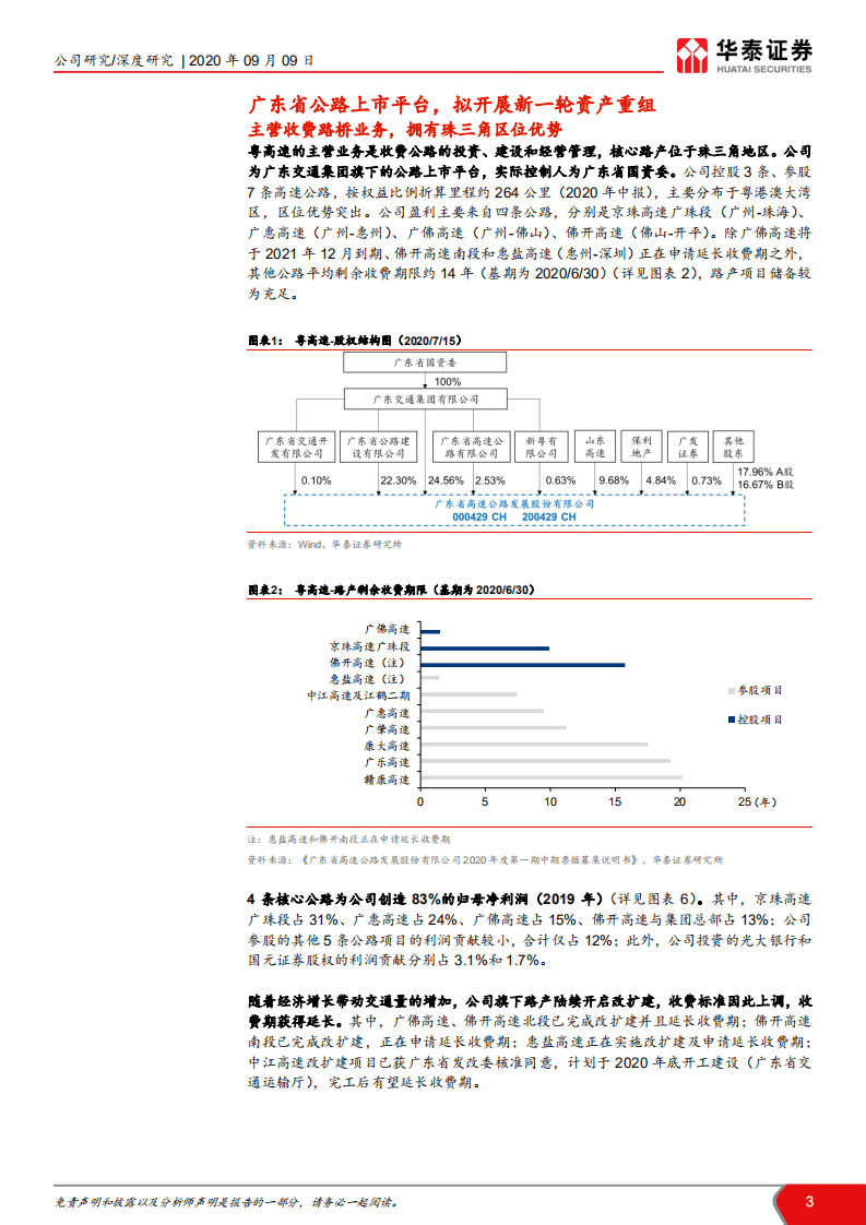 粤高速A -多重利好叠加，业绩拐点临近-20200909.pdf 第3页