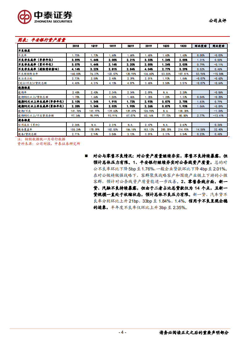 平安银行-详解平安银行2020中报：PPOP同比+19%，资产质量夯实，成本管控有效-20200828.pdf 第4页