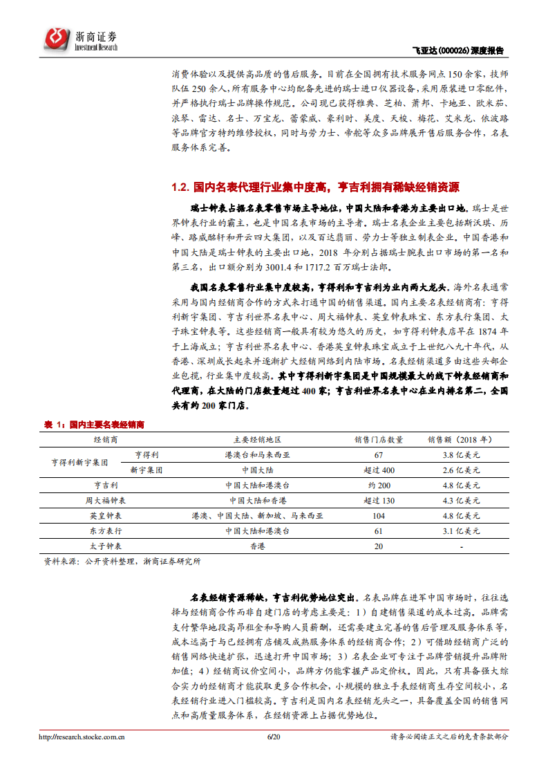 飞亚达-深度报告：钟表龙头受益于境外消费回流，未来成长性可期-20200914.pdf 第6页