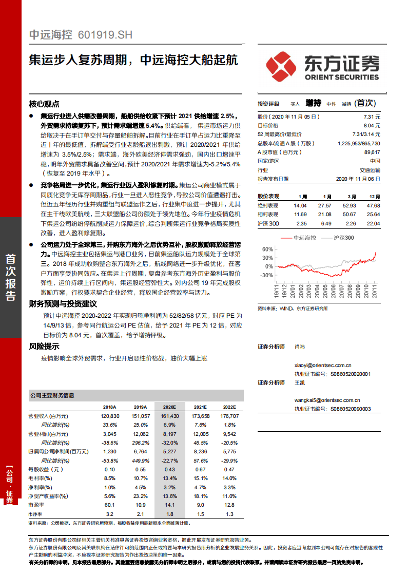 中远海控-集运步入复苏周期，中远海控大船起航-20201106.pdf 第1页