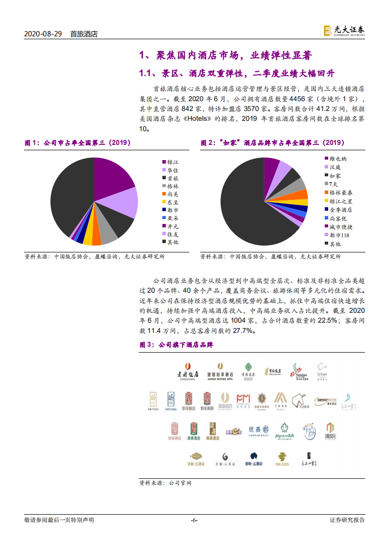 首旅酒店-深度跟踪研究：至暗时刻已过，释放弹性在即-20200829.pdf 第6页