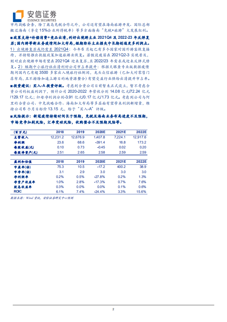 众信旅游-与阿里合作拟重塑旅游B2B生态，公司发展拟迎二次腾飞-20201015.pdf 第2页