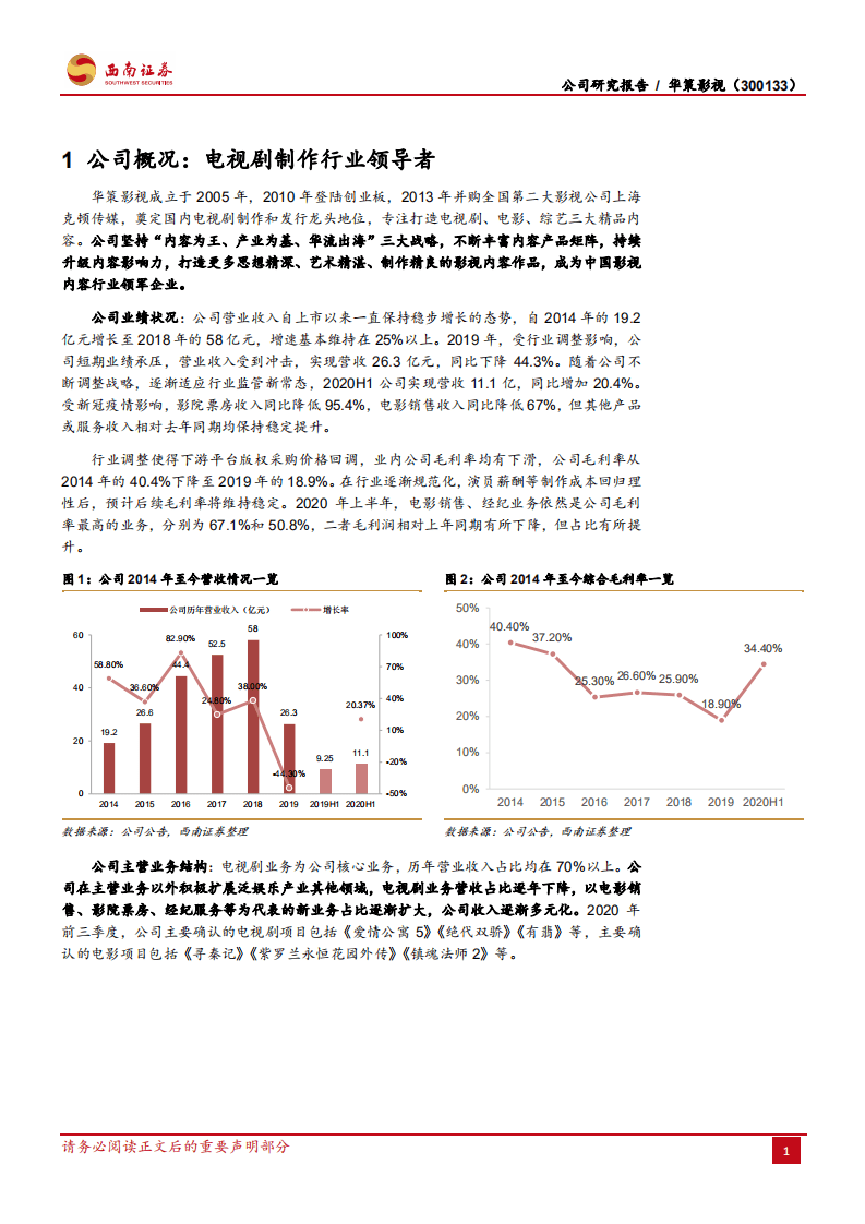 华策影视-影视行业逐渐回暖，龙头大厂优势显著-20201026.pdf 第4页
