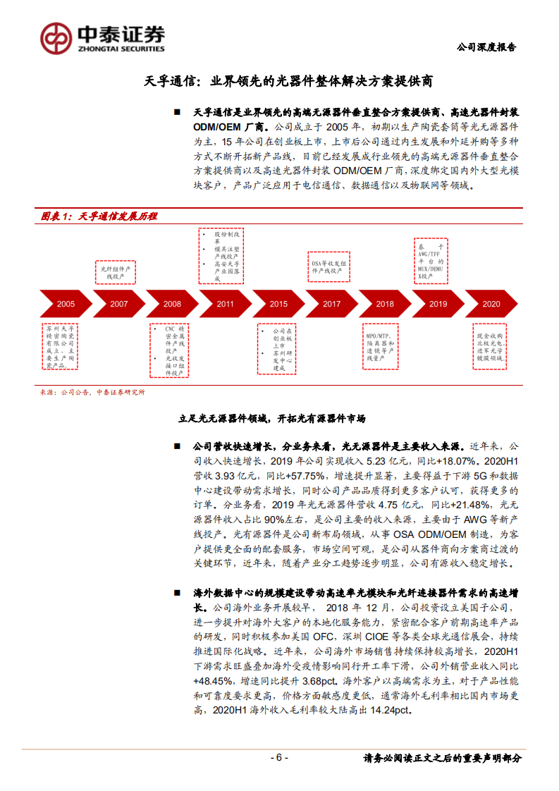天孚通信-布局光引擎+光学镀膜，打造OMS一体化光器件平台-20201012.pdf 第6页