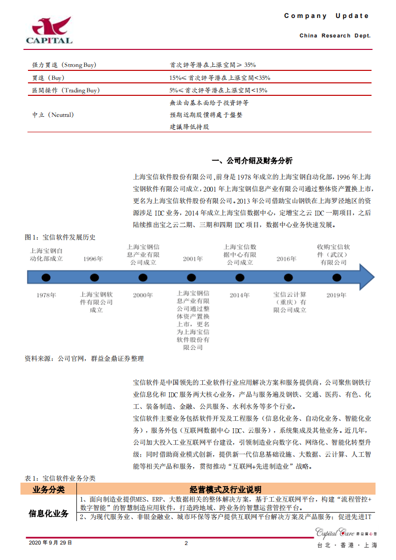 宝信软件-工业信息化和IDC双轮驱动，业绩实现稳健增长-20200929.pdf 第2页
