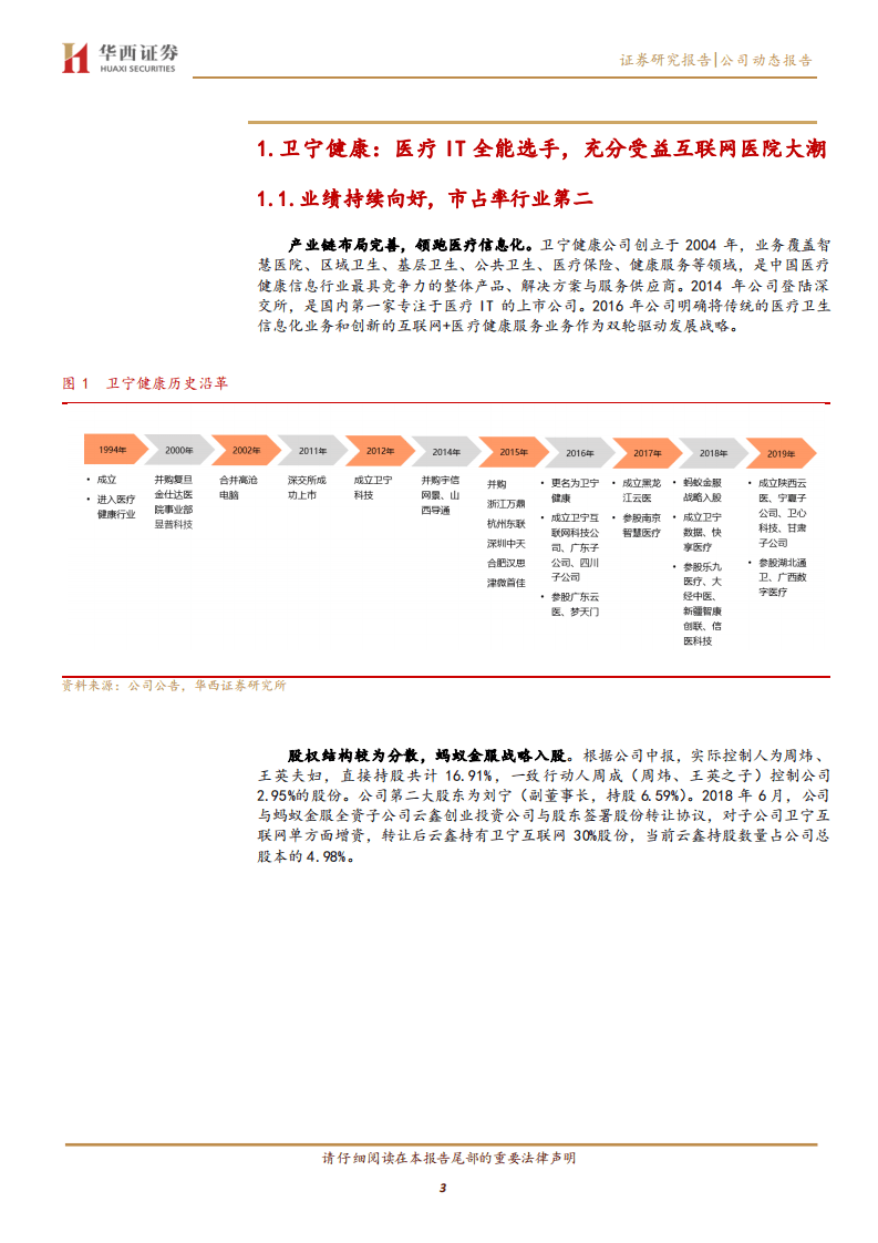 卫宁健康-医疗IT领军者，充分受益互联网医院大潮-20200904.pdf 第3页
