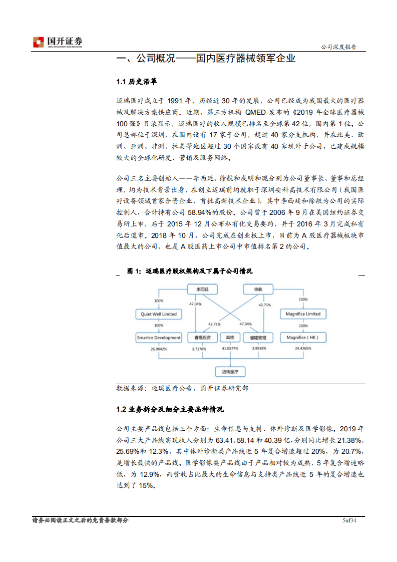 迈瑞医疗-行业龙头优势突出，面临良好的政策和市场机遇期-20200907.pdf 第5页