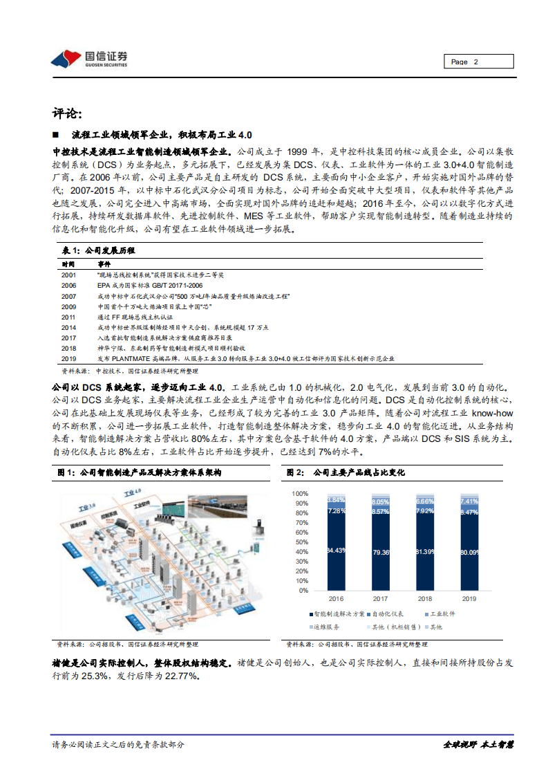 中控技术-重大事件快评：流程工业控制系统龙头，工业软件开启工业4.0之路-20201116.pdf 第2页