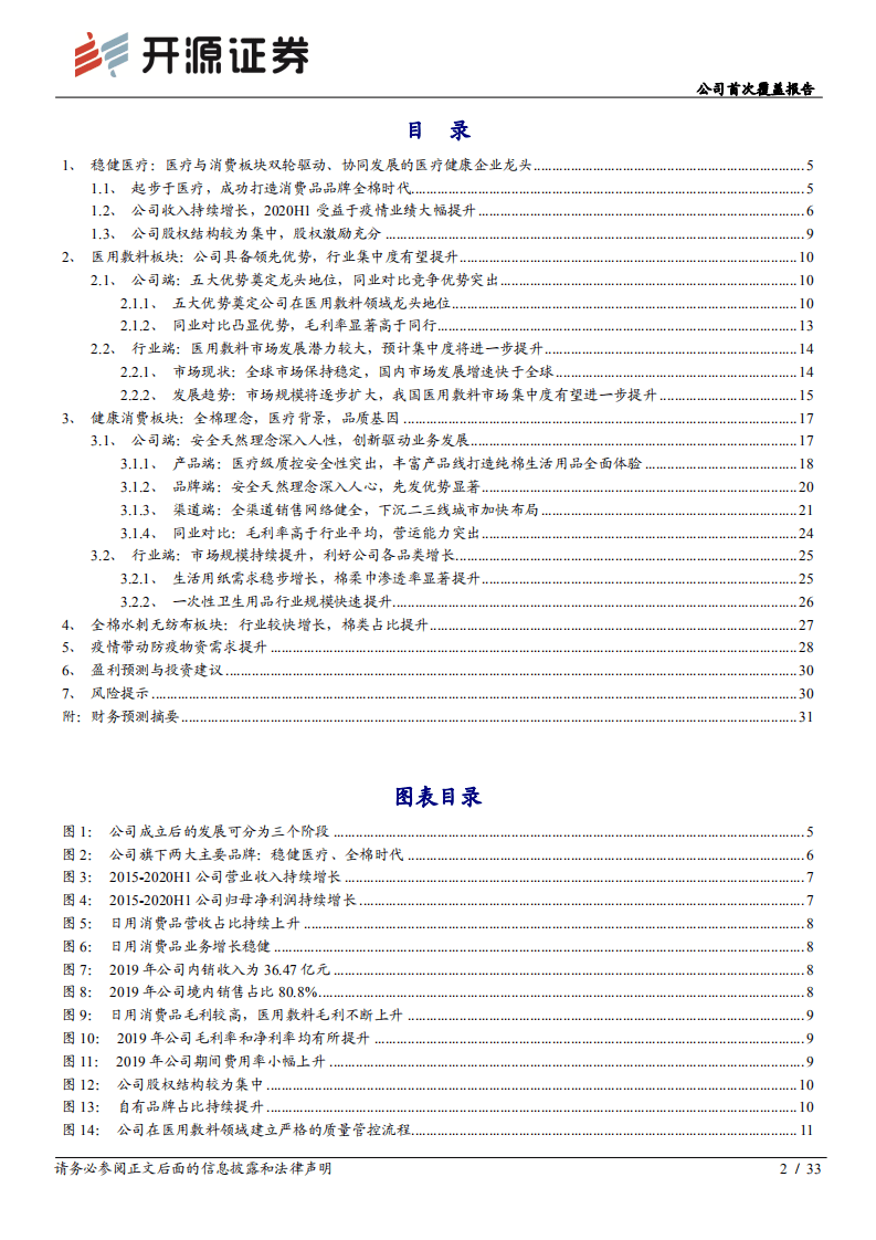稳健医疗-公司首次覆盖报告：医疗与消费板块双两轮驱动的医疗健康企业龙头-20200922.pdf 第2页