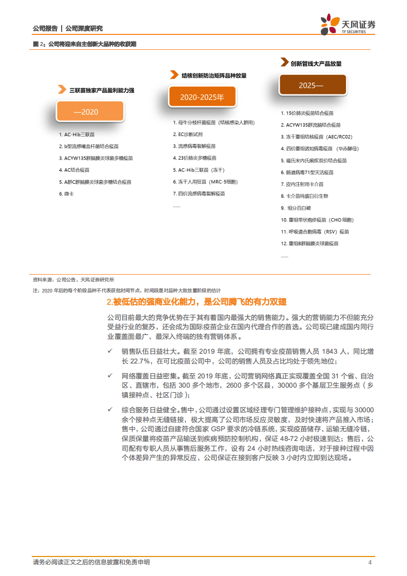 智飞生物-创新品种开启发展新时代，强商业化能力插上腾飞翅膀-20201114.pdf 第4页