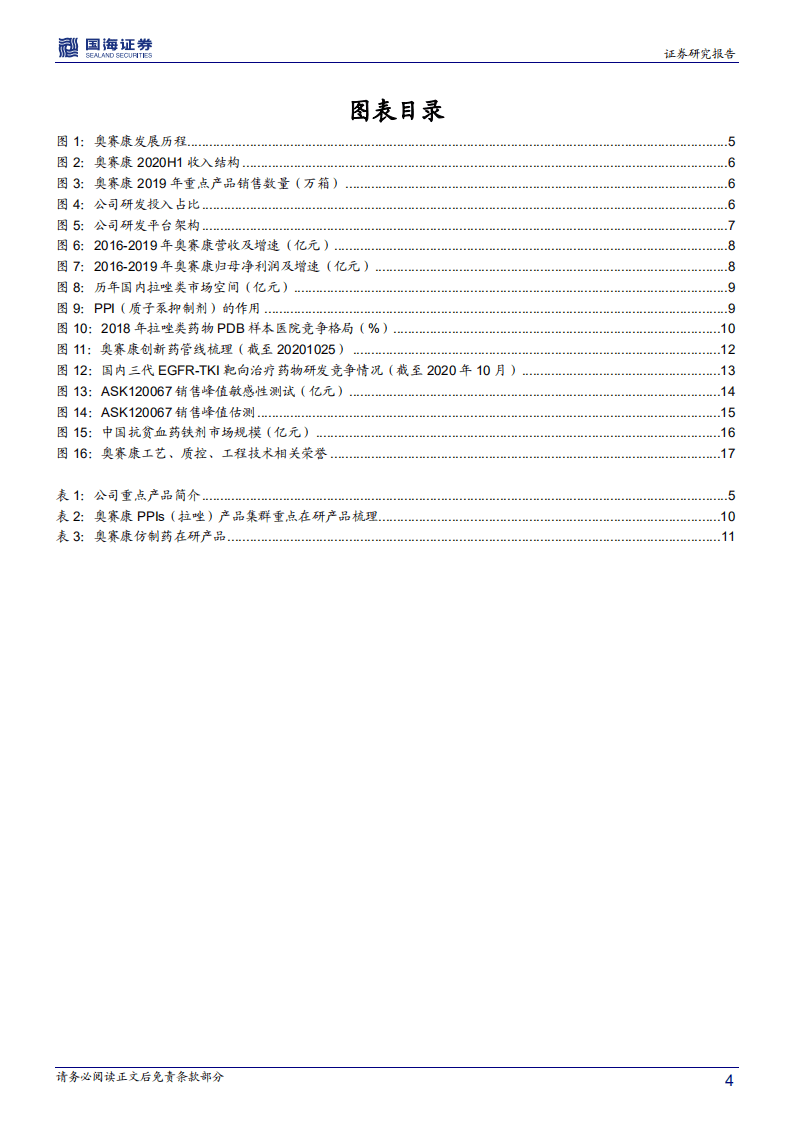 奥赛康-深度报告：PPI龙头多产品线拓展进入加速成长期，新一线制药集团创新势力崛起-20201028.pdf 第4页