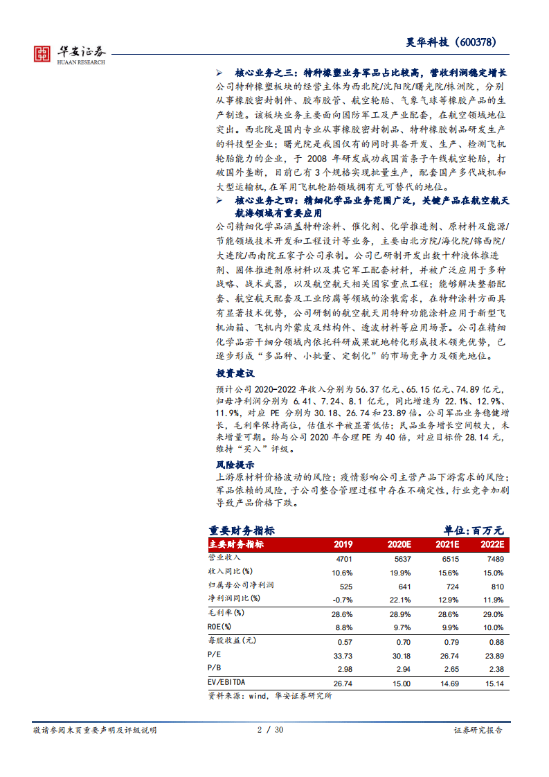 昊华科技-中国化工旗下平台型公司，军品业务被低估-20200920.pdf 第2页
