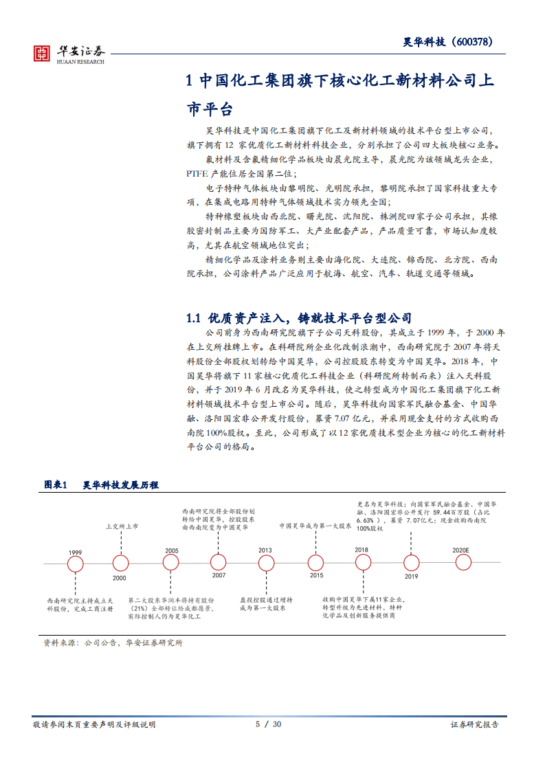 昊华科技-中国化工旗下平台型公司，军品业务被低估-20200920.pdf 第5页