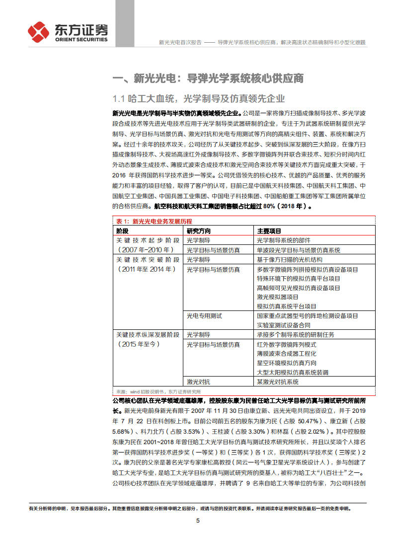新光光电-导弹光学系统核心供应商，解决高速状态精确制导和小型化难题-20201113.pdf 第5页