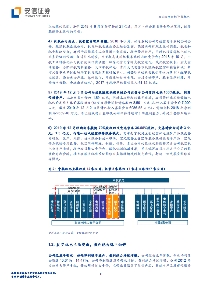 中航机电-机电系统龙头增长稳健，核心受益航空装备尤其新型战机高景气-20200807.pdf 第6页