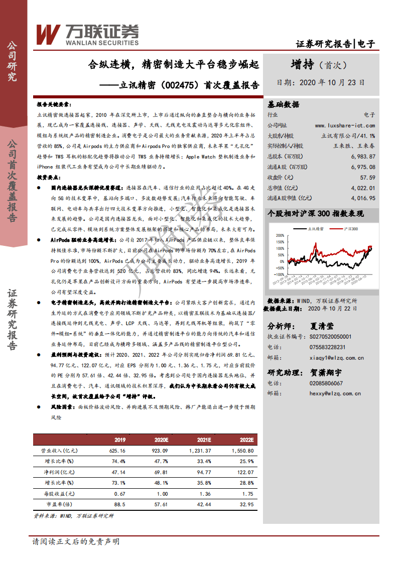 立讯精密-首次覆盖报告：合纵连横，精密制造大平台稳步崛起-20201023.pdf 第1页