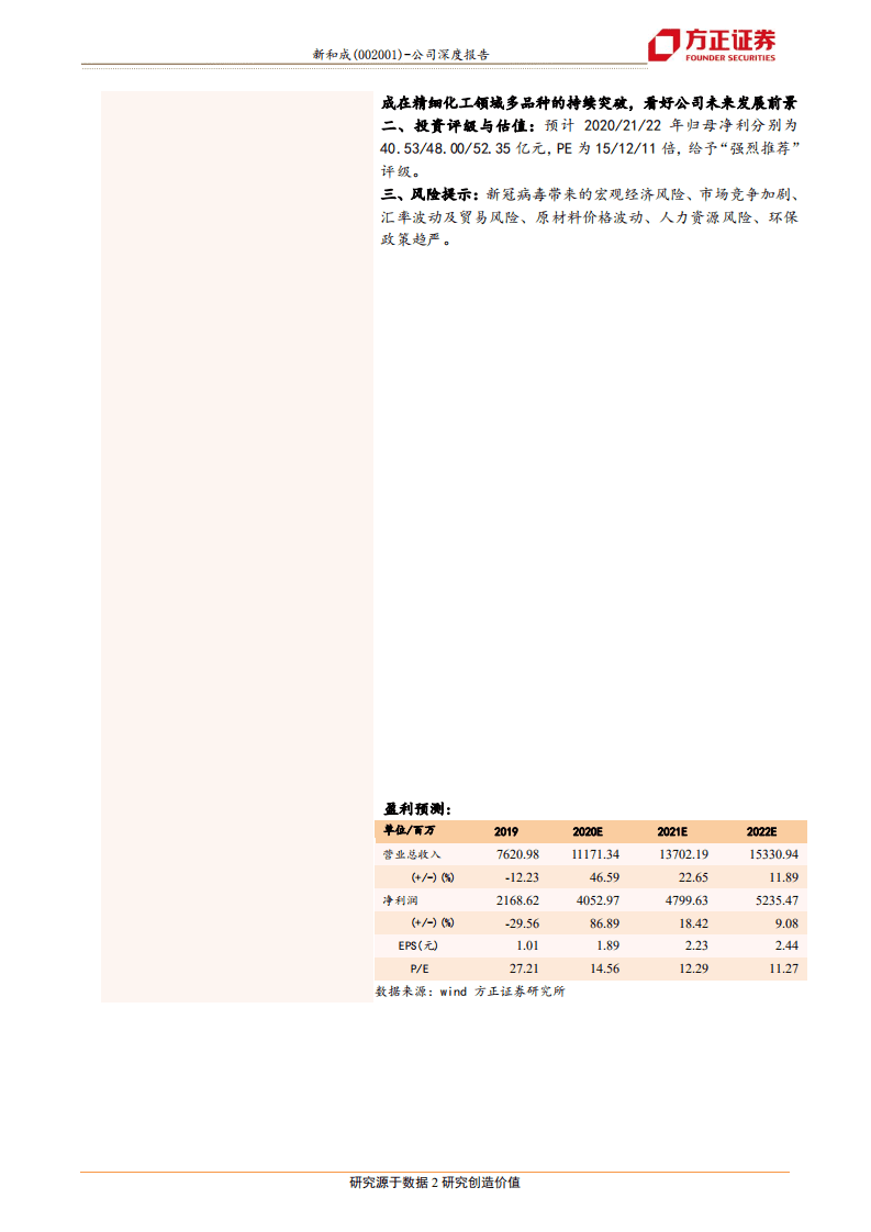 新和成-深度报告之二：新和成的技术优势在哪里？-20200806.pdf 第2页