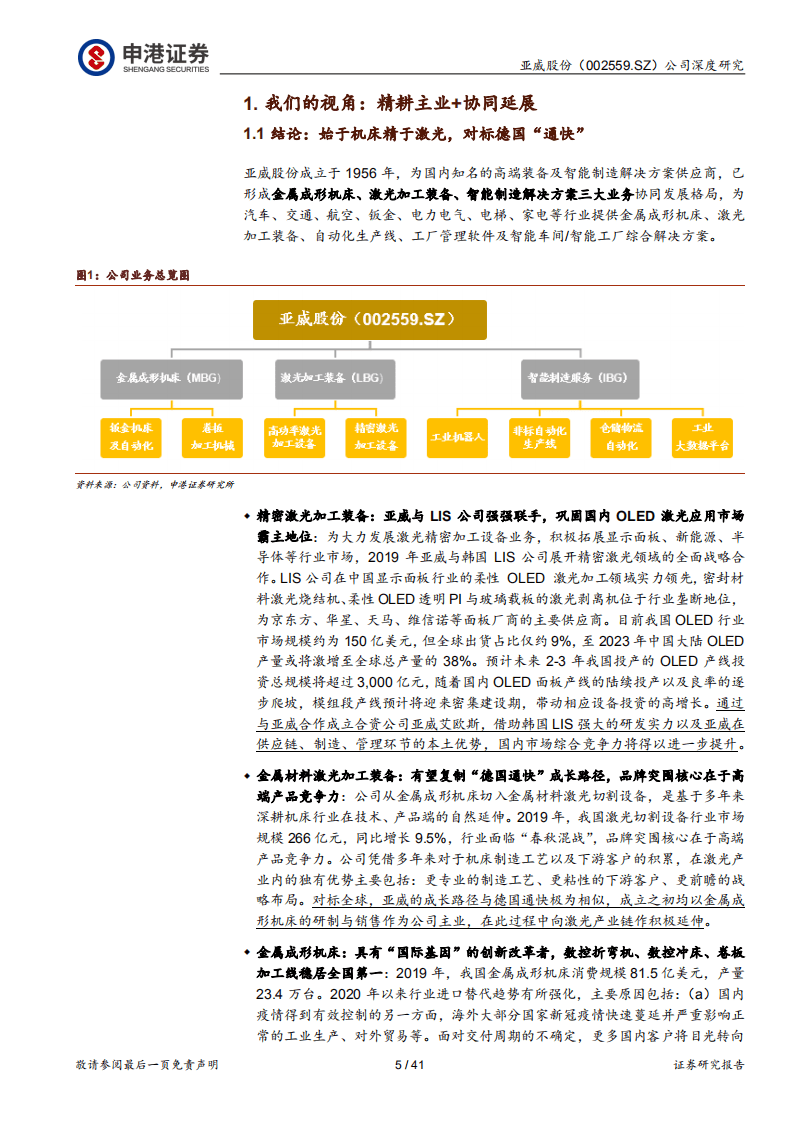 亚威股份-始于机床精于激光，剑指&ldquo;中国的通快&rdquo;-20201109.pdf 第5页