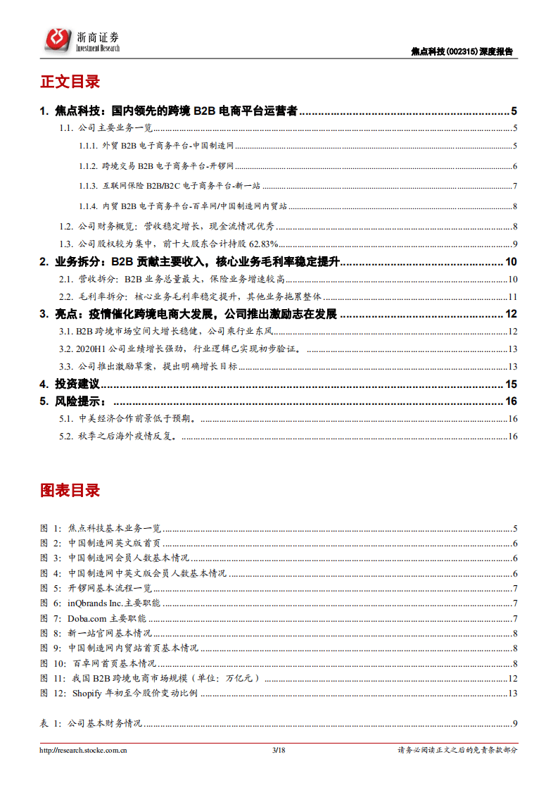 焦点科技-首次覆盖：跨境B2B&ldquo;新焦点&rdquo;，疫情催化+股权激励助推公司增长迈上新台阶-20200830.pdf 第3页