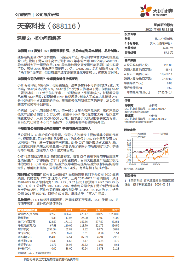 天奈科技-深度2：核心问题解答-20200822.pdf 第1页