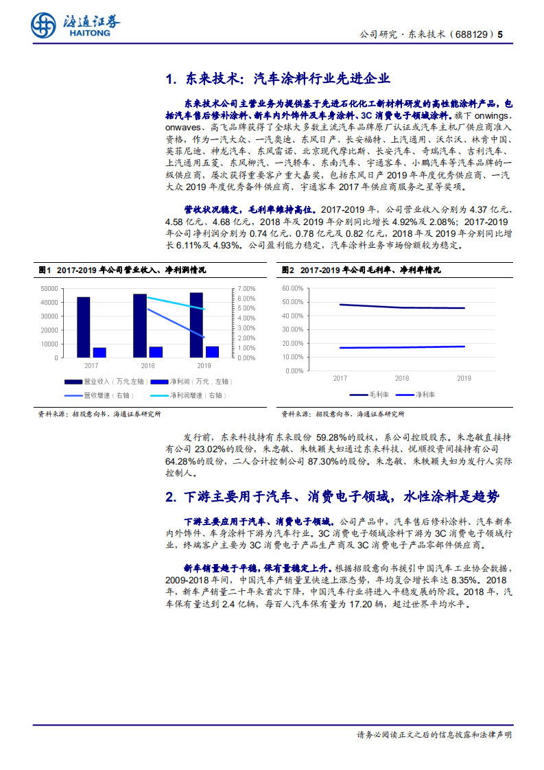 东来技术-公司研究报告：汽车涂料行业先进企业，募投水性涂料助力长期发展-20201113.pdf 第5页