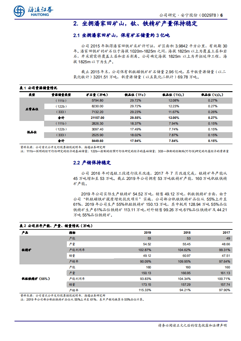 安宁股份-公司研究报告：品位提升+涨价促优质钛、铁矿公司腾飞-20200813.pdf 第6页
