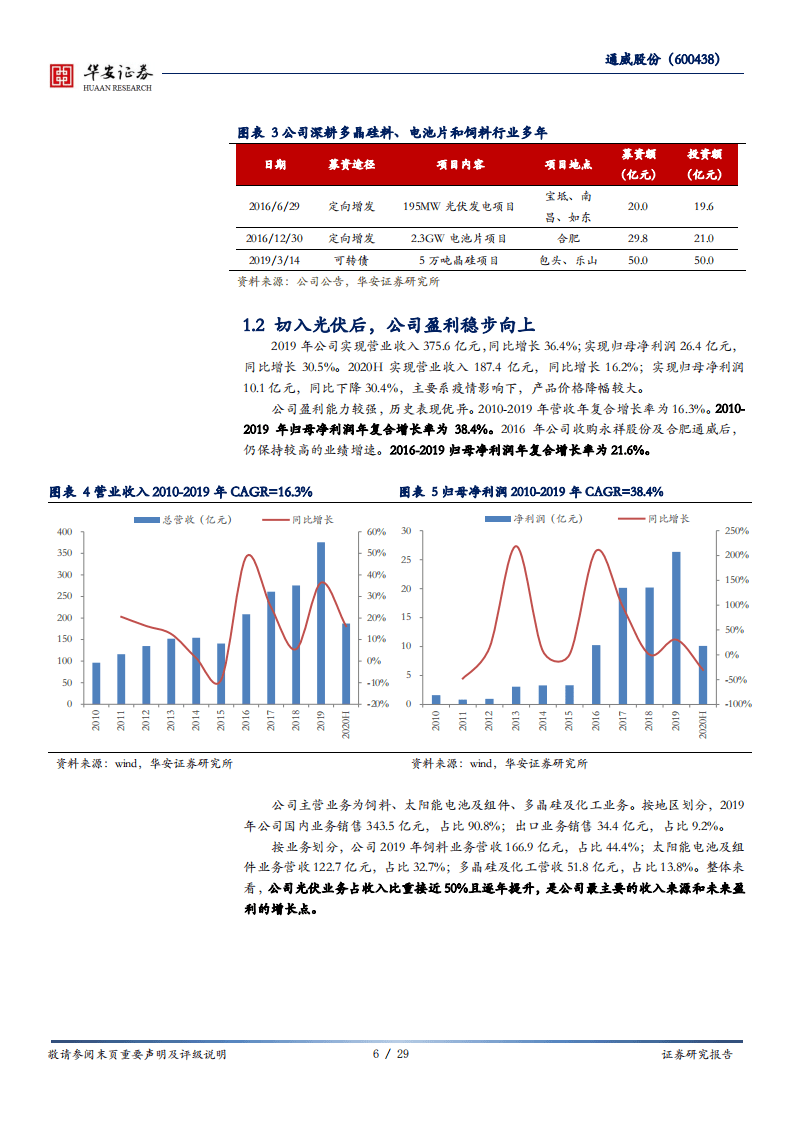 通威股份-硅料电池片双料龙头，低成本加速扩张-20200809.pdf 第6页