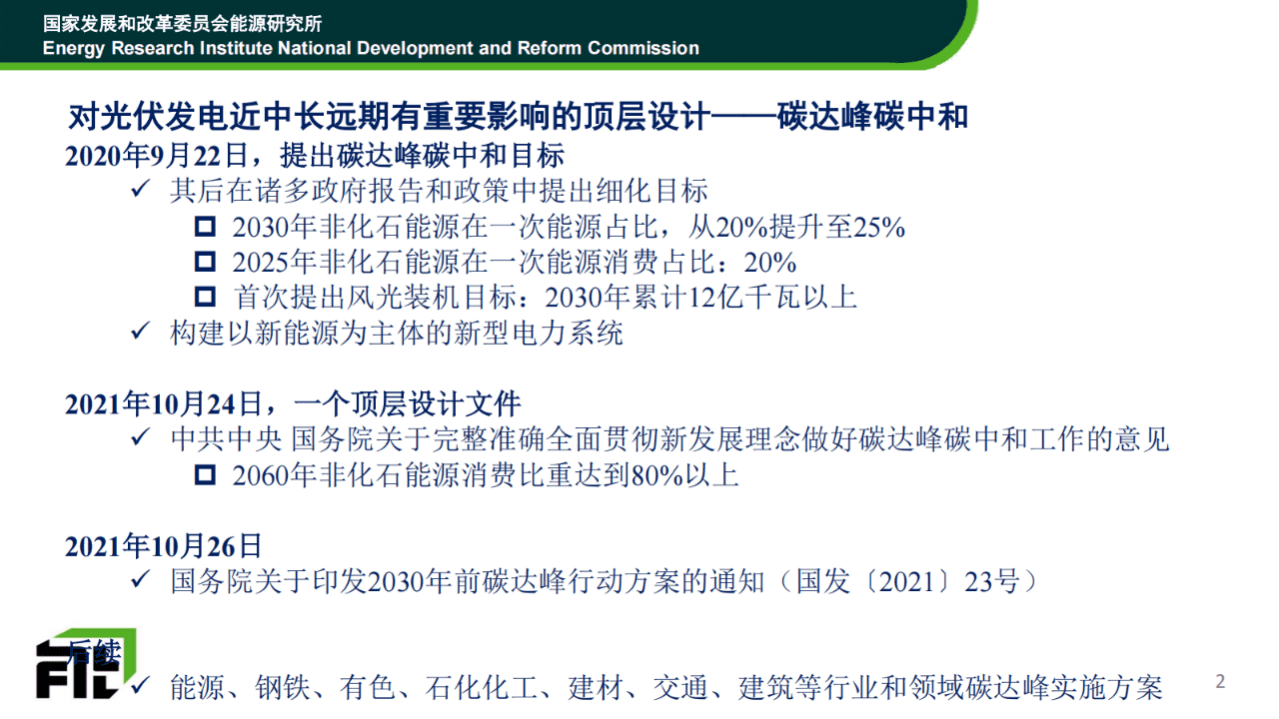 中国发改委能源研究所：&ldquo;十四五&rdquo;光伏发电市场及政策趋势分析.pdf 第2页