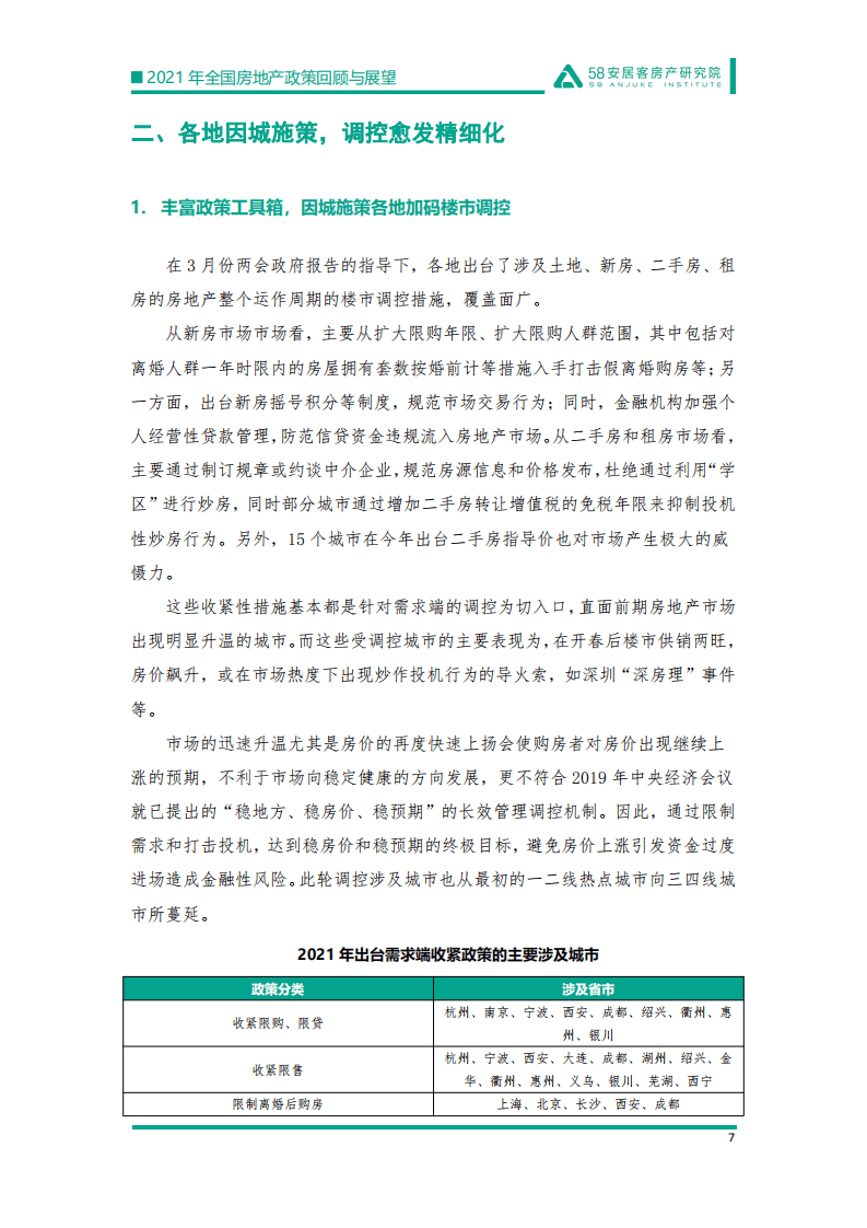 58安居客：2021年全国房地产政策回顾与展望.pdf 第6页
