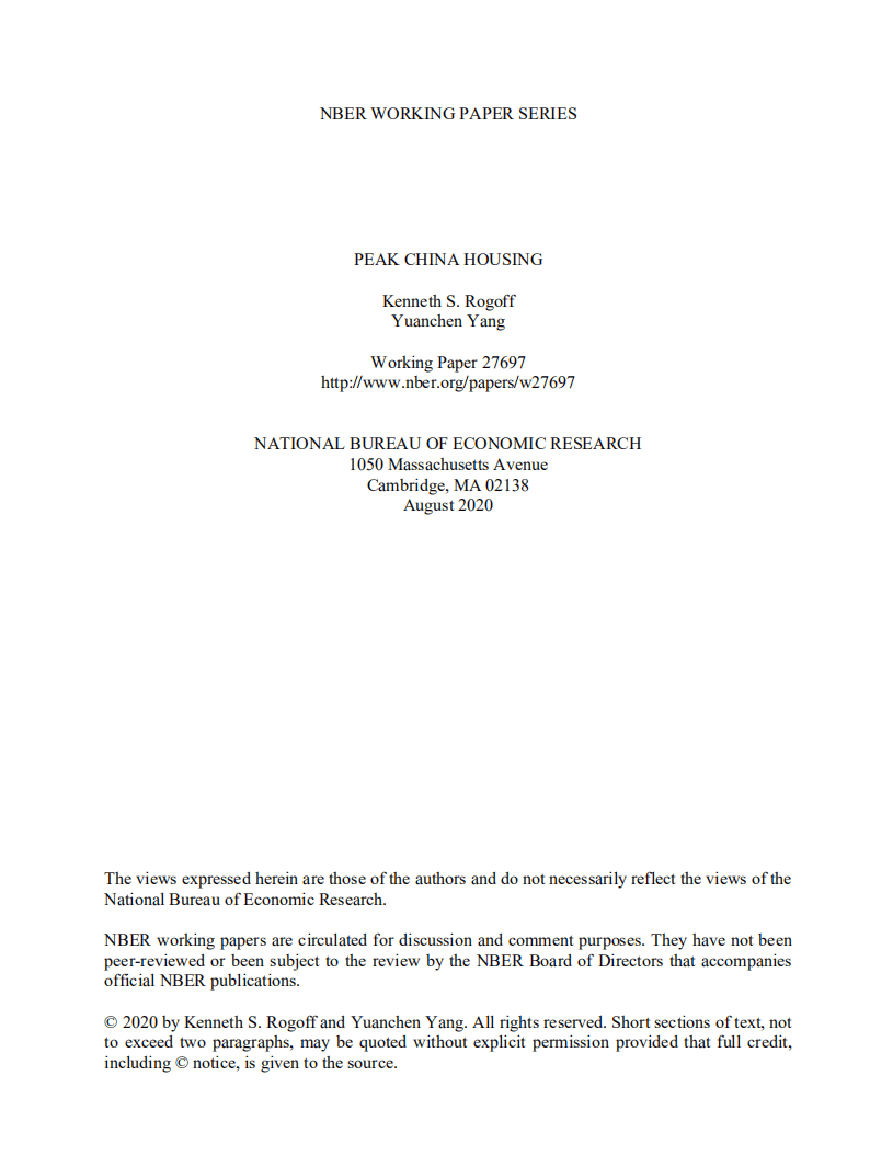 哈佛大学：中国房地产业或已触顶（英文版）.pdf 第1页