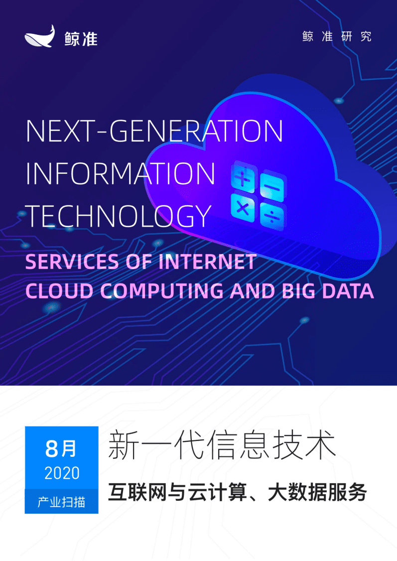 鲸准研究-新一代信息技术行业：互联网与云计算、大数据服务.pdf 第1页
