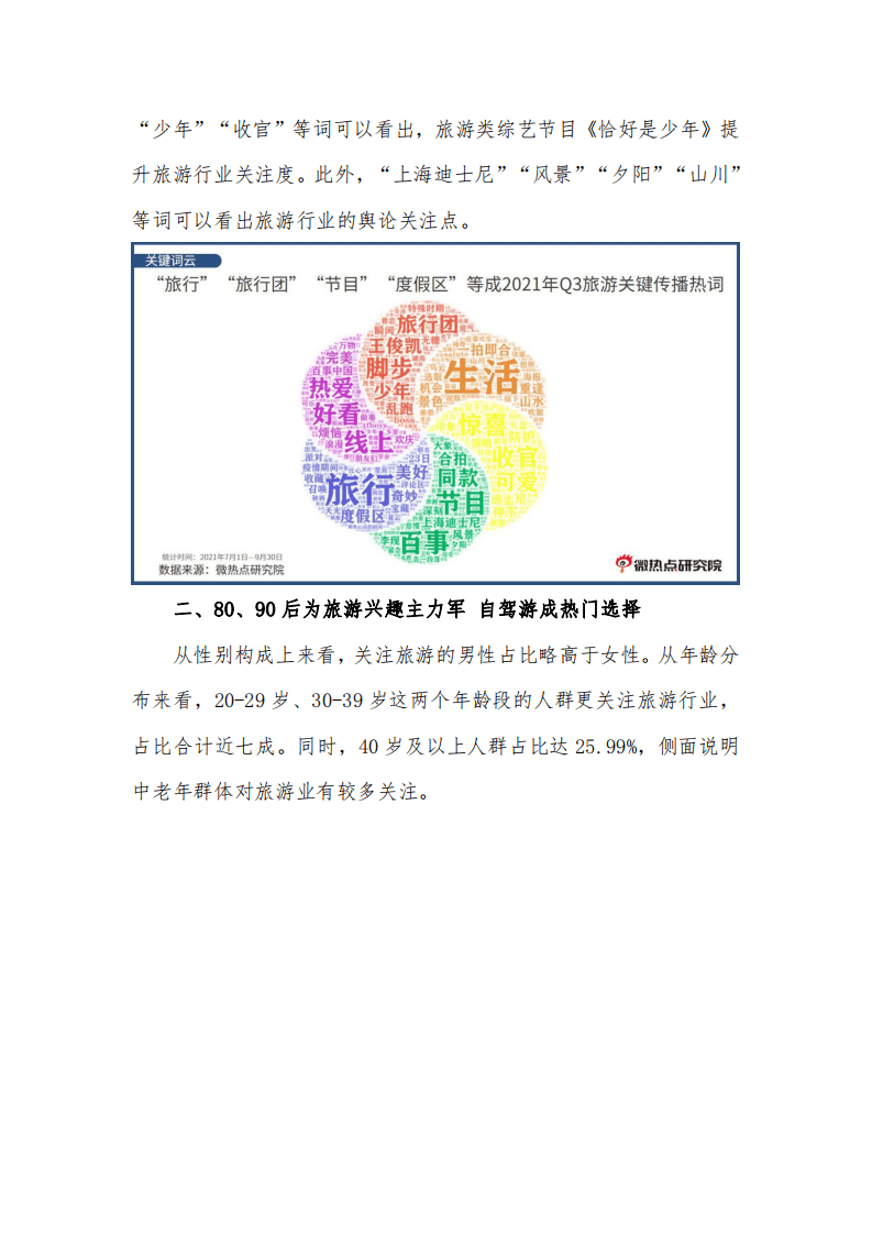 微博热点研究院：2021年第三季度旅游行业网络关注度分析报告.pdf 第4页