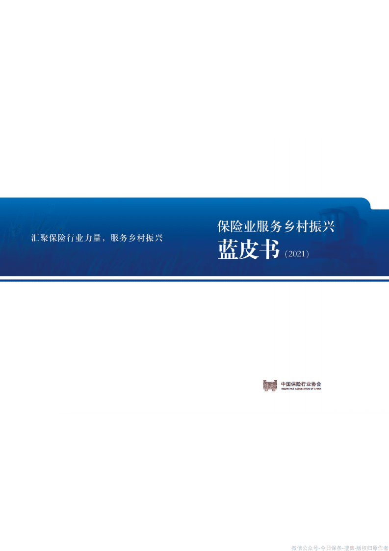 中保协：保险业服务乡村振兴蓝皮书（2021）.pdf 第1页