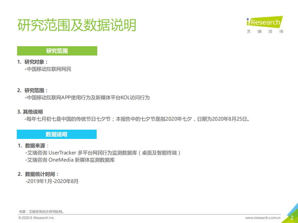 艾瑞咨询：数说七夕｜2020年中国移动互联网流量月度分析报告.pdf 第2页
